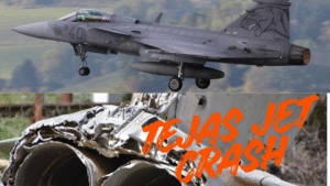 Tejas fighter jet crash wreckage and aircraft image